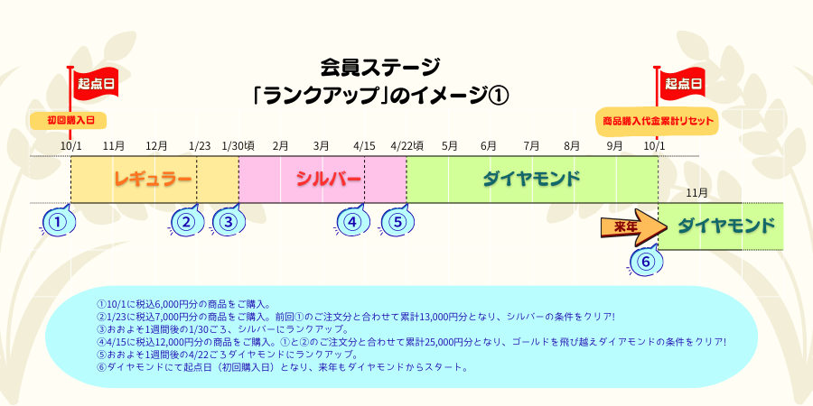会員ステージ ランクアップ イメージ①